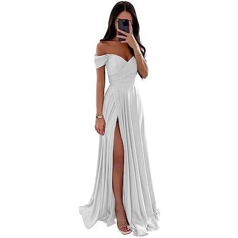 A Line Bridesmaid Dress Long Gown - Image 18