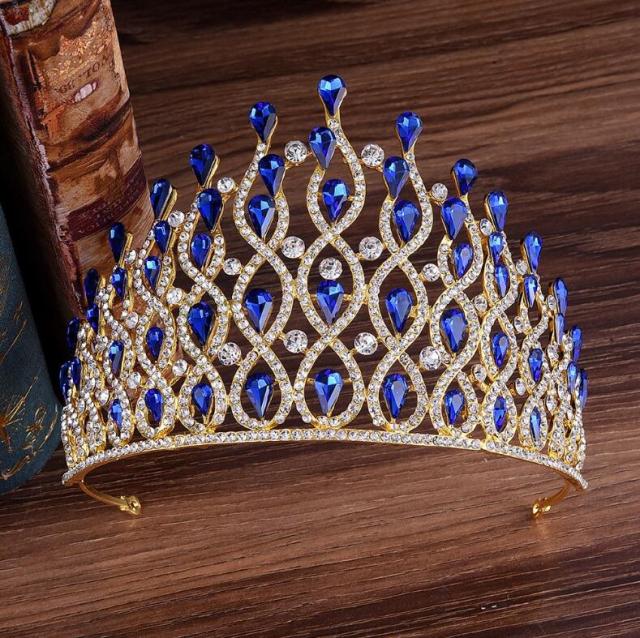Crystal Royal Tiara Bridal Pageant Wedding Hair Accessory - Image 9