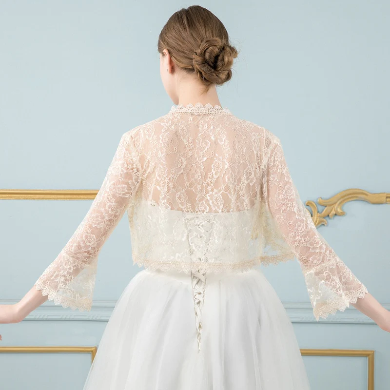 Lace Wedding Bridal Wrap Bolero Jacket Accessory - Image 21