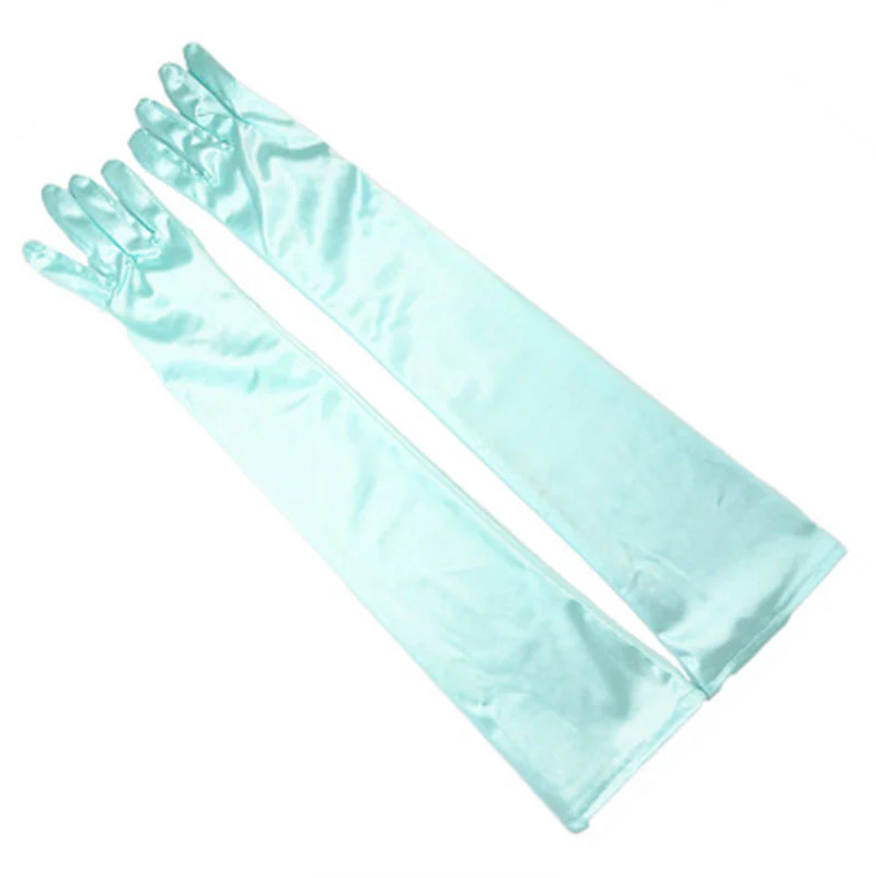 Long Satin Elastic Etiquette Gloves Full Finger Driving Glove - Image 28