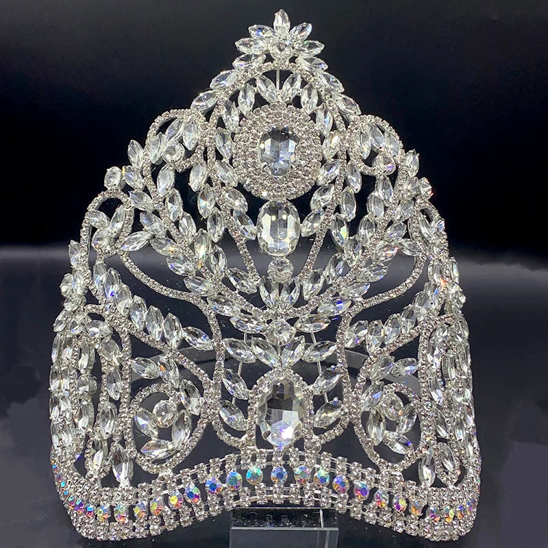 Pageant Crown Crystal Tall Queen Tiara Hair Accessory - Image 4