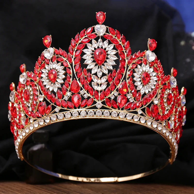 Pageant Tiara Crown Crystal Rhinestone Big Event Hair Accessory - Image 5