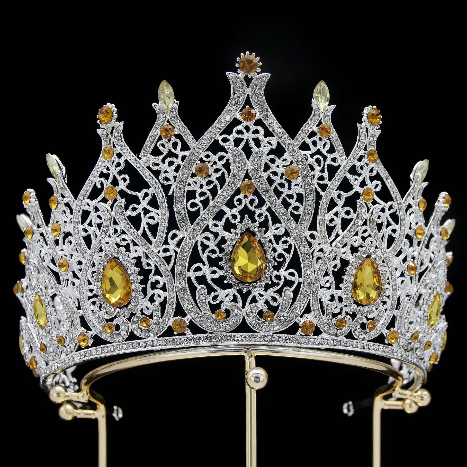 Pageant Tiara Crown Crystal Rhinestone Hair Accessories - Image 4