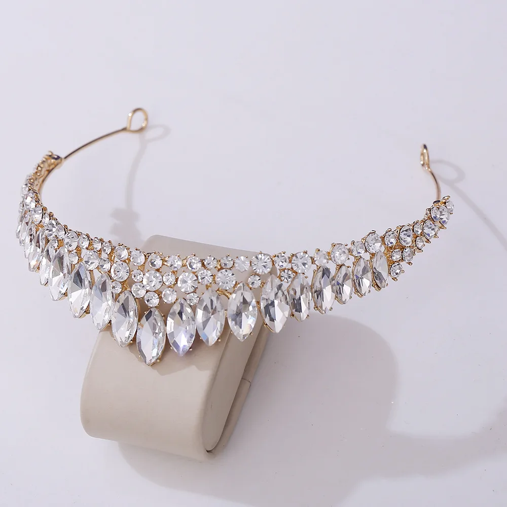 Princess Crystal Tiara Bridal Hair Crown Accessory - Image 5