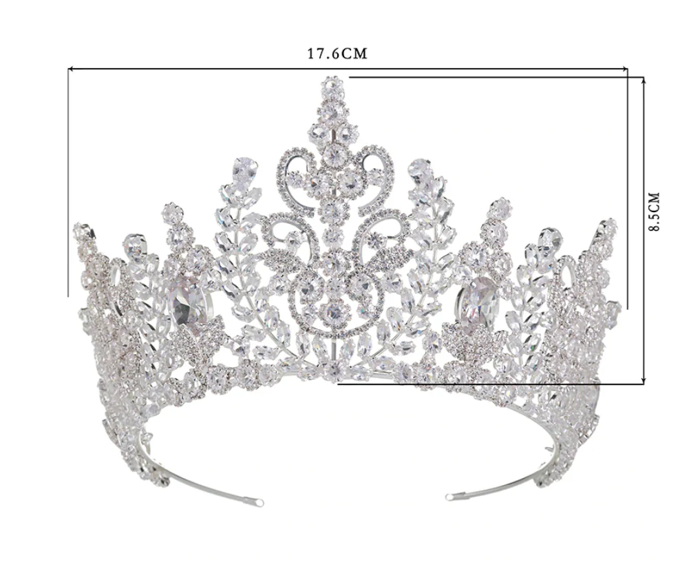 Tiara Crown Fine Cubic Zirconia Wedding Hair Accessory - Image 3