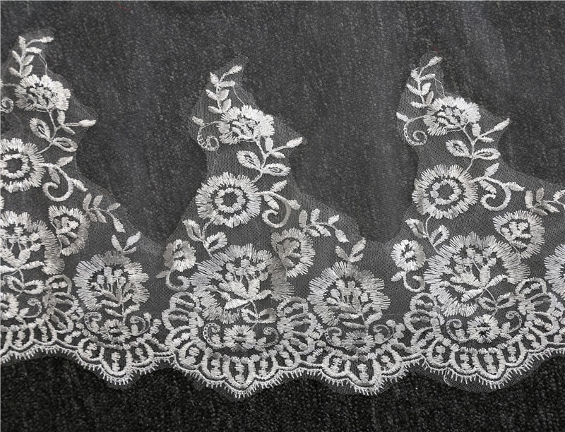 Wedding Veil Cathedral Length Two Layers Lace Edge Bridal Accessory - Image 3